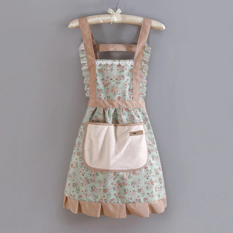 Cooking Aprons Cotton Canvas Floral Home Kitchen Fashion Thin Breathable 65x65cm