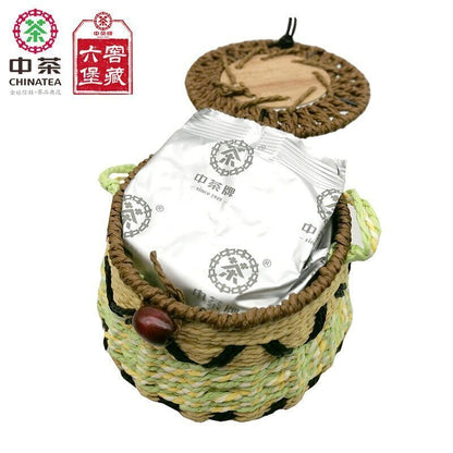 中国茗茶 6166 Liu Pao Hei Cha Liu Bao Aged Wuzhou Dark Tea Black In Basket 250g