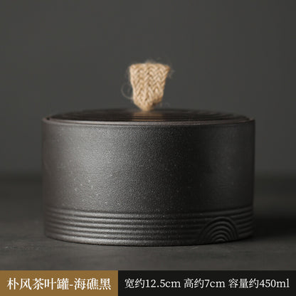 Coarse Pottery Tea Jar Sealed Jar Ceramic Household Tea Storage Box Storage Jar