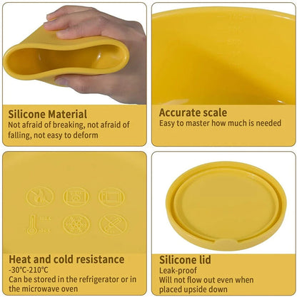 Food Storage Container Silicone Reusable W/ Airtight Lid Snack Lunch Bento Boxes