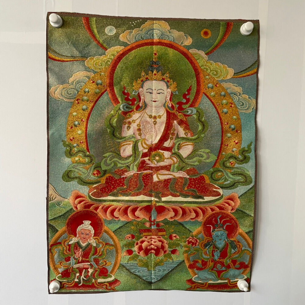 Ancient Tangka Embroidery Guanyin Bodhisattva in Tibet, China 60*90CM（观音菩萨208#）