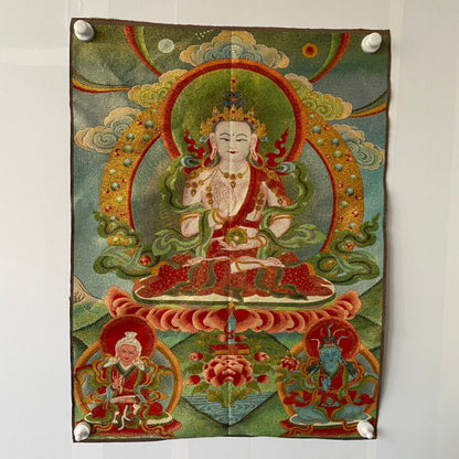 Ancient Tangka Embroidery Guanyin Bodhisattva in Tibet, China 60*90CM（观音菩萨208#）