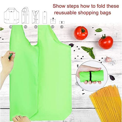 8 Pack Grocery Bags Reusable Foldable Shopping Extra large, Yellow,blue