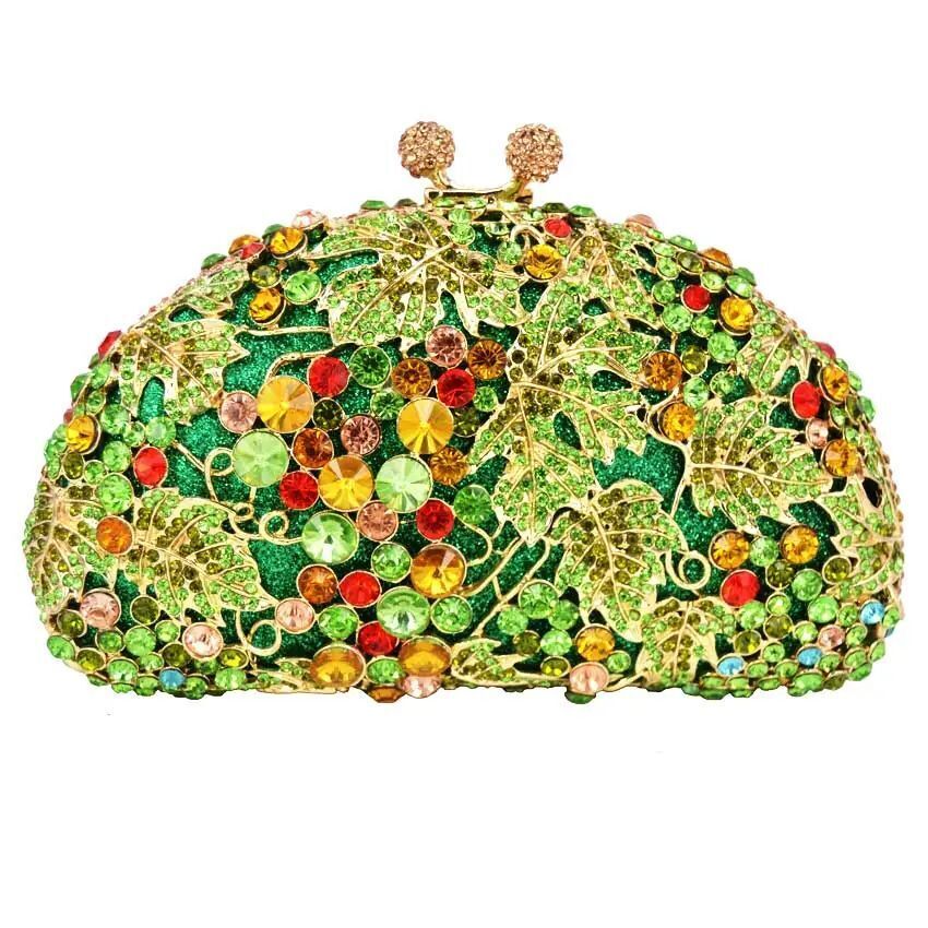 Crystal Clutch Evening Bags Animal Pattern Sparkly Diamond Pochette Purse Women
