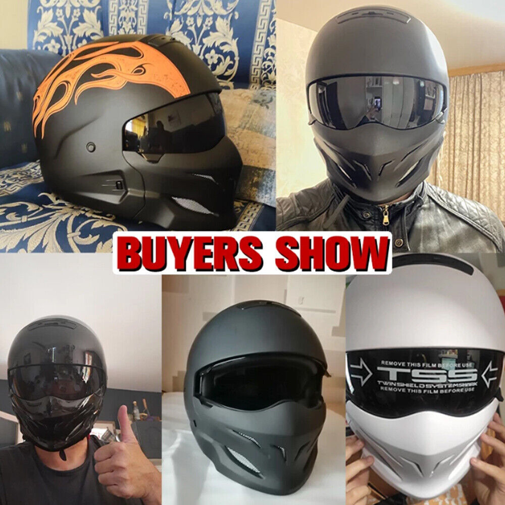 Open Face Full Face Helmet Motorcycle Helmet for Street Bike Cruiser Scooter DOT
