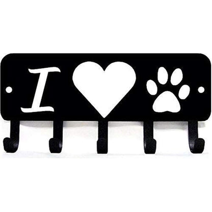 Heart Dog Mounted Hook Up Metal Pendant Wall Art Home Decor Accessories