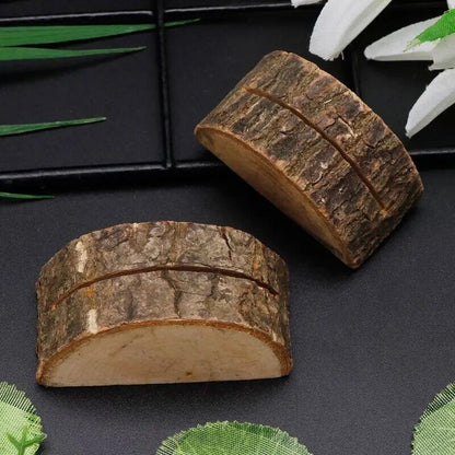 Name Card Place Holder 10Pcs Rustic Wood Table Memo Number Note Clip 5.5x3x2.8cm