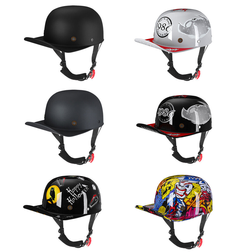 New Motorcycle Open Face Half Helmet Scooter Cap Retro Baseball Style Jet Helmet