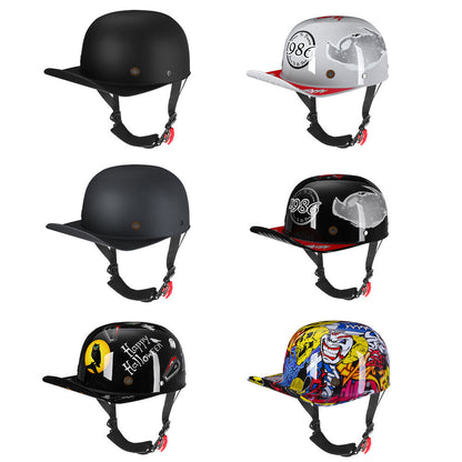 New Motorcycle Open Face Half Helmet Scooter Cap Retro Baseball Style Jet Helmet
