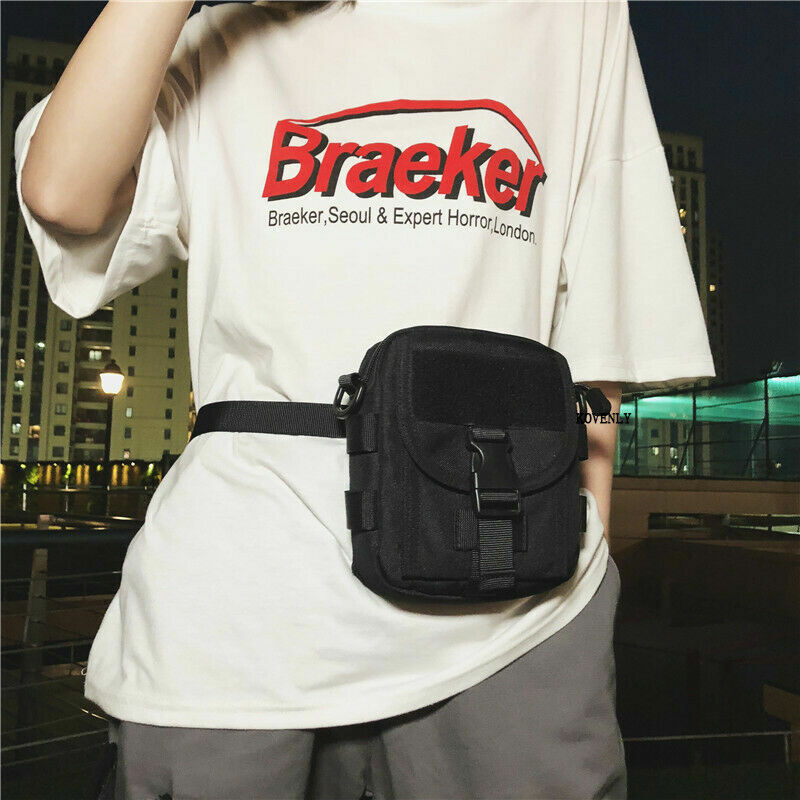 Men Messenger Bag Canvas Shoulder Bag Small Pack Travel Waist Pack Pouch Backpak