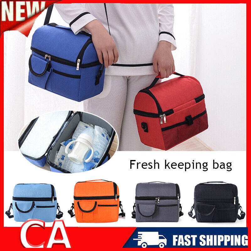 Insulation Pack Lunch Bag Double-layer Fresh-keeping Bag Picnic Pouch Ice Pack ಇ