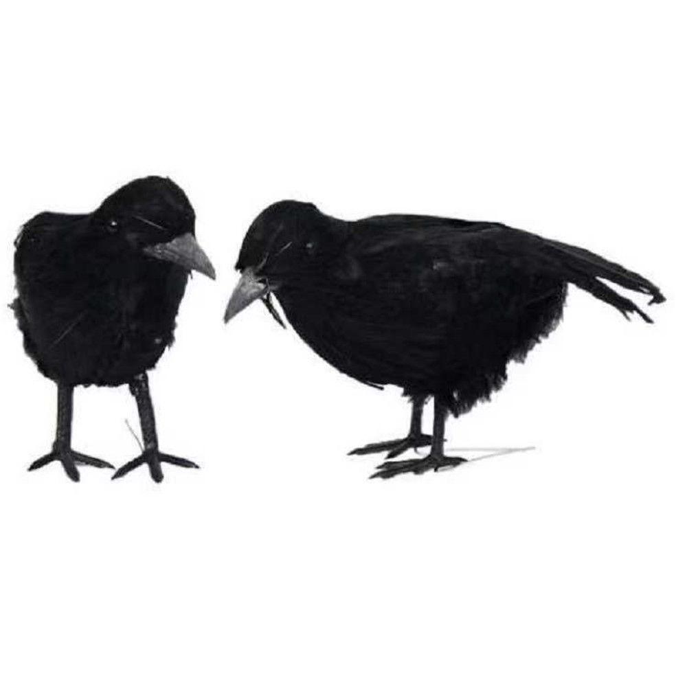 Artificial Crow Realistic Black Birds Props for Garden Home Halloween Decoration