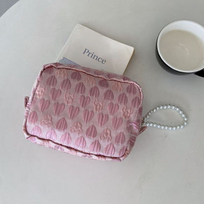 Floral Small Travel Cosmetic Bag Clutch Make Up Storage Toiletry Bags 5*15*11 CM