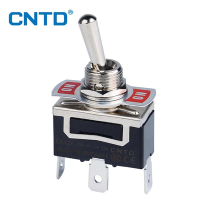CNTD Self-locking Toggle Switch 15A 250VAC C5 Series Single Pole Double Pole