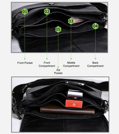 Men's Faux Leather Small Single Shoulder Bag Crossbody Messenger bag Hand Purse
