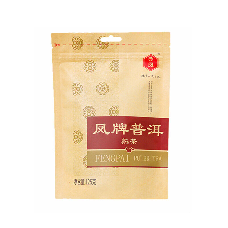 凤牌 普洱熟茶 125g Chinese tea Pu'er Tea 普洱茶茶叶云南滇红凤庆老字号普洱熟茶 节日家庭囤货 口粮茶 入门款普洱