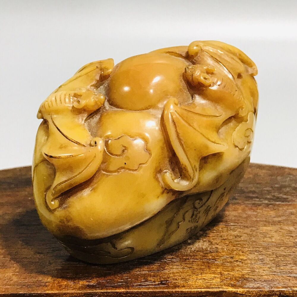 Chinese Shoushan Tianhuang Stone Carving Exquisite Statue Fine Seal Collectible