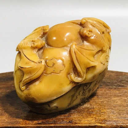 Chinese Shoushan Tianhuang Stone Carving Exquisite Statue Fine Seal Collectible