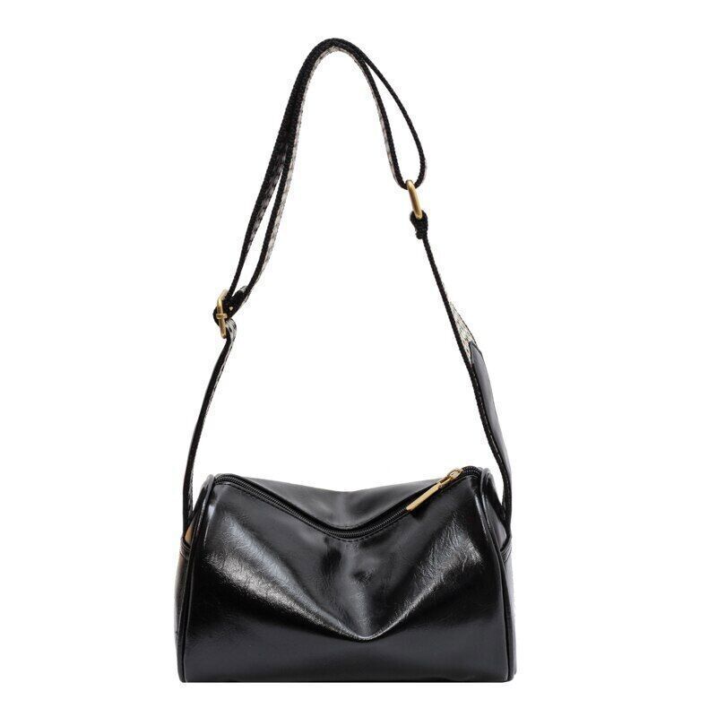 Shoulder Crossbody Bags Women PU Leather Women's Wide Shoulder Bag