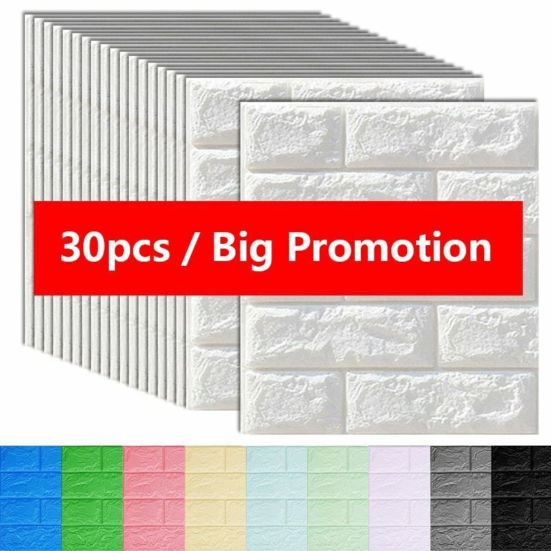 Brick Sticker 15/30Pcs Self-Adhesive Waterproof Foam Kitchen Ceiling Background
