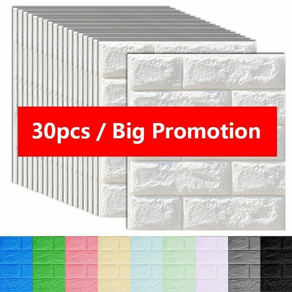 Brick Sticker 15/30Pcs Self-Adhesive Waterproof Foam Kitchen Ceiling Background