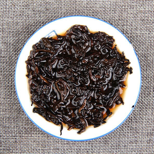 Fermented Puer Tea Cake Ripe Puerh Qizi Cake Menghai Early Spring 357g/12.59oz