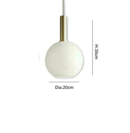 Pendant Lamp Glass White Gold Modern Design Simple Art Restaurant Bedroom Lights