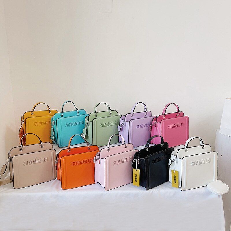 Luxury Shoulder Tote Bag Handbag Black White Red Blue Yellow Green Pink Purse