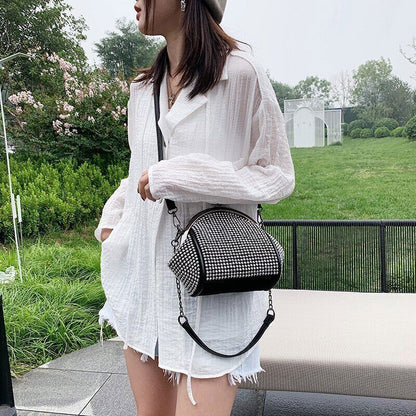 Crossbody Bags Women Rivet Evening Clutch Purse Ladies Black Chains Shoulder Bag