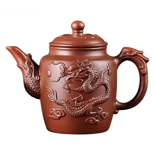 Purple Clay Teapots Chinese Kung Fu Tea Set Master Hand Carved Teapot with Tea