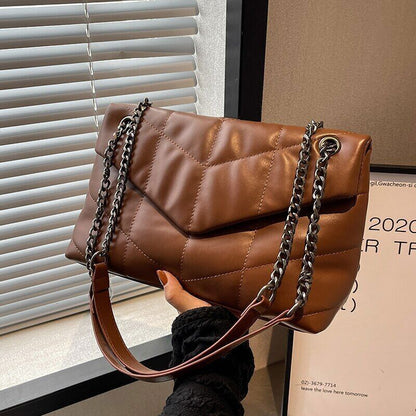Winter Main Vintage PU Leather Chain Crossbody Bags Ladies Totes Shopping Bag