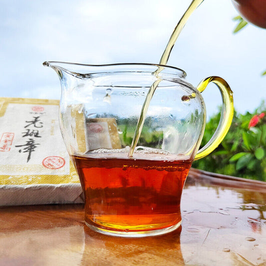 Aged Pu'er Cha Tea Lao Ban Zhang Gold Leaf Lao Tea Brick Tasty Black Tea 200g
