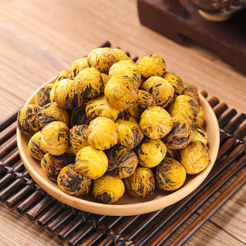 500g Black Tea Dragon Gold Huang Ju chrysanthemum Dian Hong Blooming Tea Ball