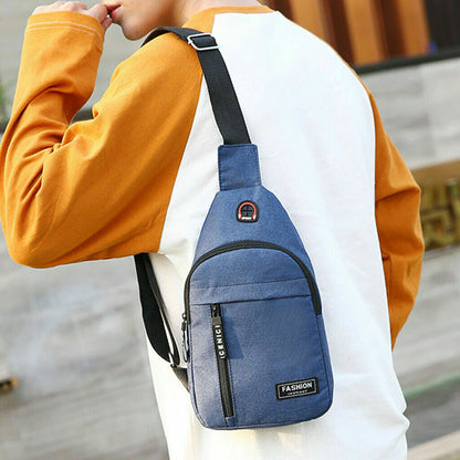 Men Nylon Shoulder Bags Sling Bag Sport Shoulder Chest Canvas Messenger Bag