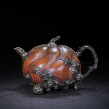 Chinese Yixing Zisha Clay Handmade Exquisite Teapot（Pumpkin 汪寅仙）