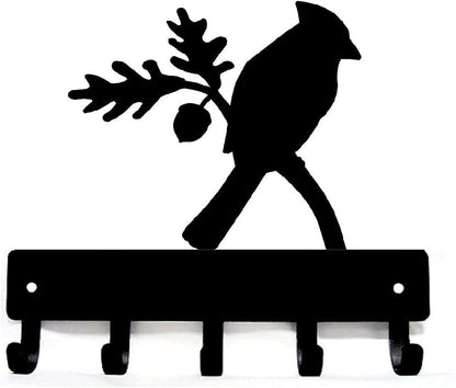 Cardinal Bird Key Rack Hanger - 6 Inch Wide/9 Inch Wide Metal Wall Art