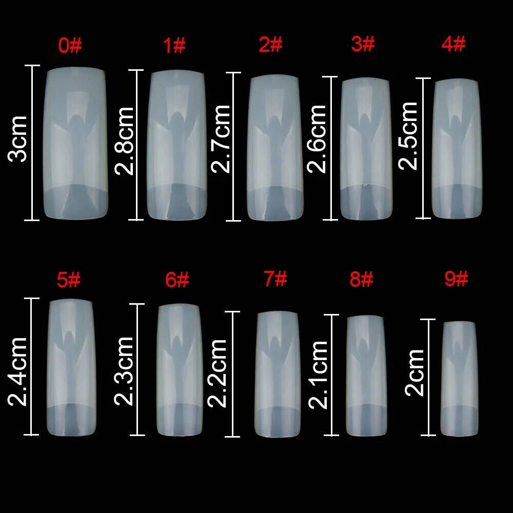 Nail Capsule 500Pcs Acrylic Transparent Artificial Full Cover Nails Tip Manicure