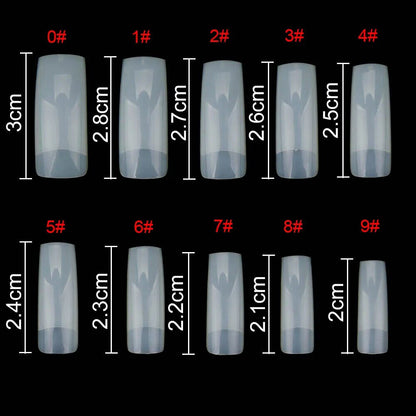Nail Capsule 500Pcs Acrylic Transparent Artificial Full Cover Nails Tip Manicure