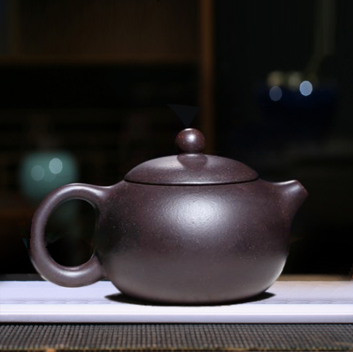 Yixing purple clay pot raw ore black gold sand peony Xishi pot purple sand teapo