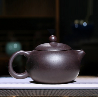Yixing purple clay pot raw ore black gold sand peony Xishi pot purple sand teapo
