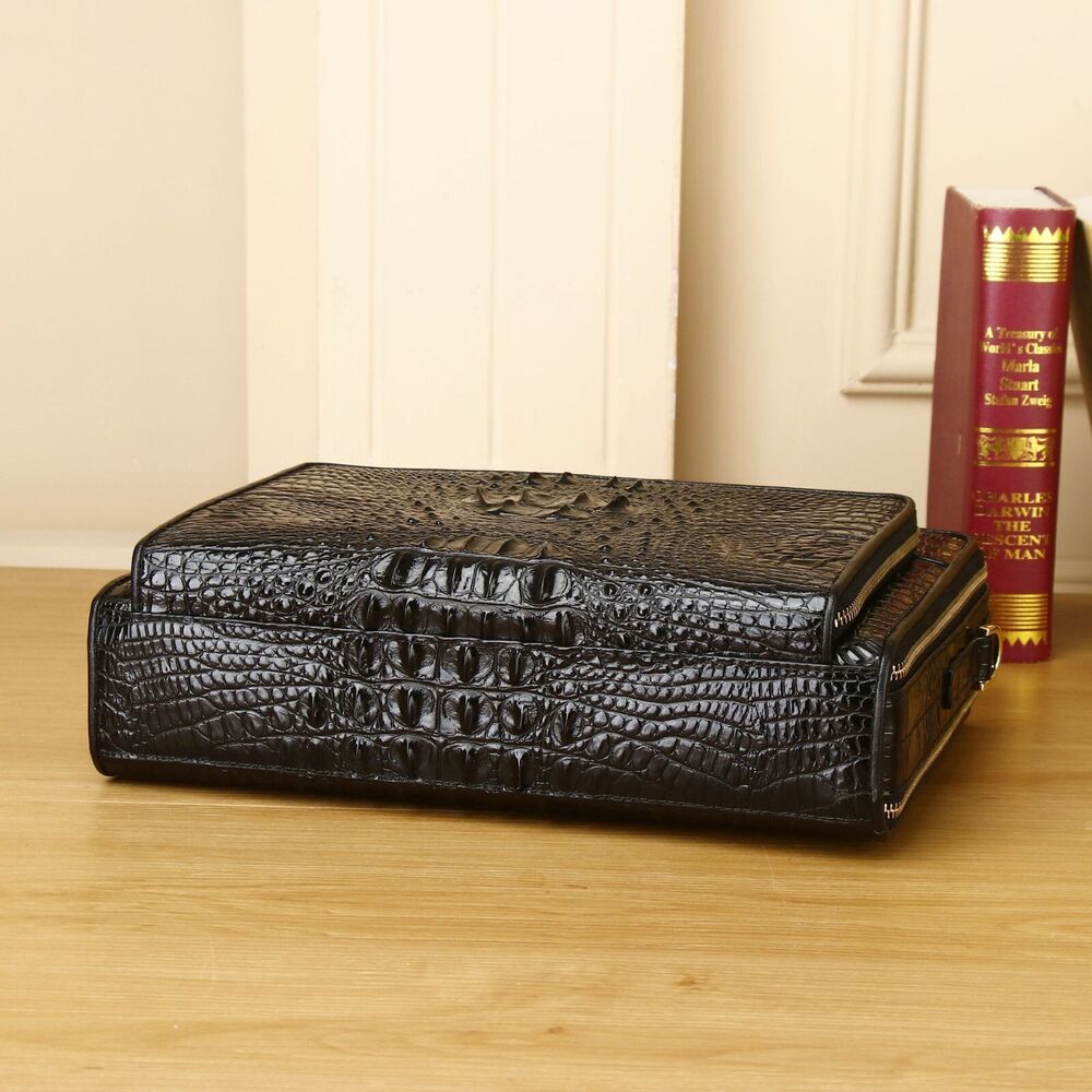Genuine leather crocodile handbag large capacity men's briefcase business bag