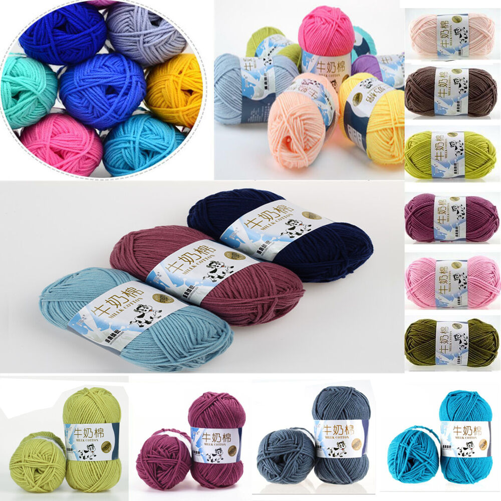 Hot Sale 50g Hand-woven Chunky Yarn Soft Milk Cotton Knitting Baby wool yarn a59