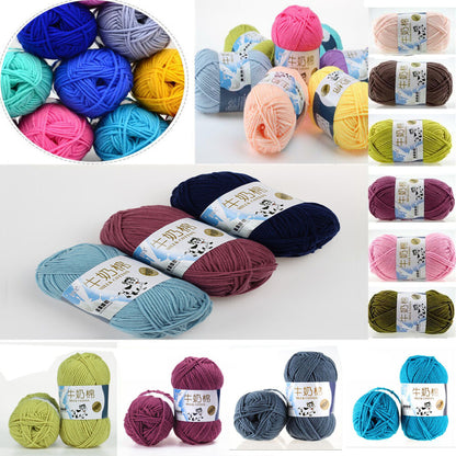 Hot Sale 50g Hand-woven Chunky Yarn Soft Milk Cotton Knitting Baby wool yarn a59