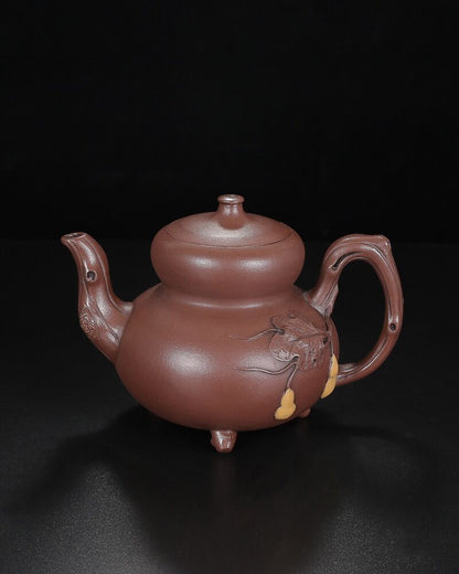 Chinese Yixing Zisha Clay Handmade Exquisite Teapo （福禄 底款：汪寅仙）