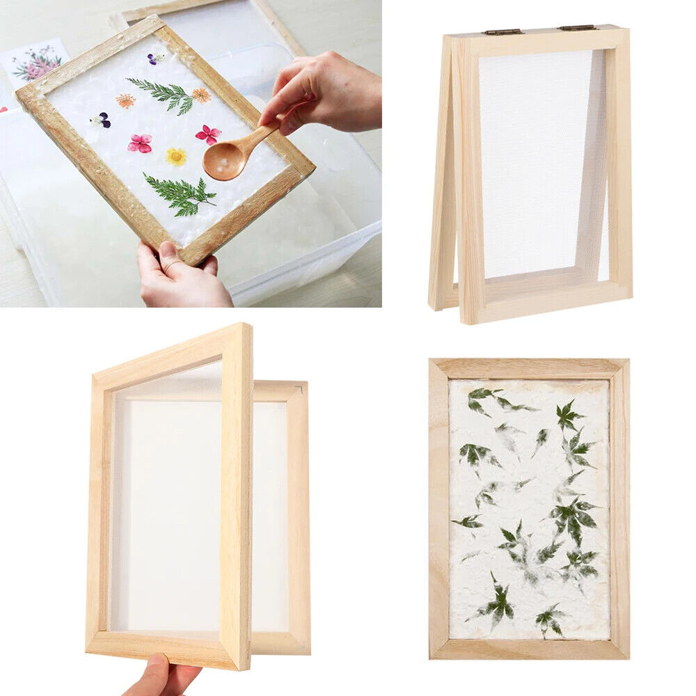 Paper Making Tool Multi-Size Wooden Mesh Mould Frame DIY Screen Handcrafting Kit