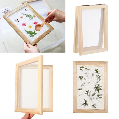 Paper Making Tool Multi-Size Wooden Mesh Mould Frame DIY Screen Handcrafting Kit