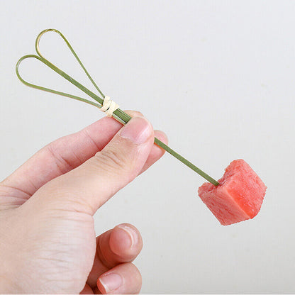 100pcs/bag Party Disposable Tableware Cocktail Knotted Bamboo Pick Fruit Skewers