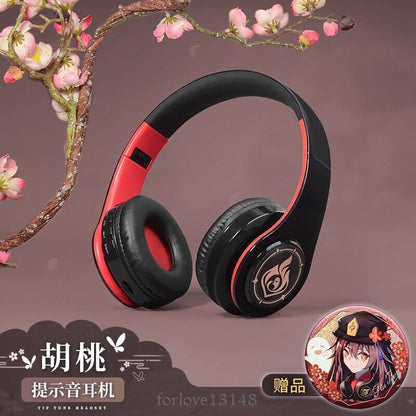 Genshin Impact Hu Tao Bluetooth Headset Comfortable Stereo Fold Headphones Gift