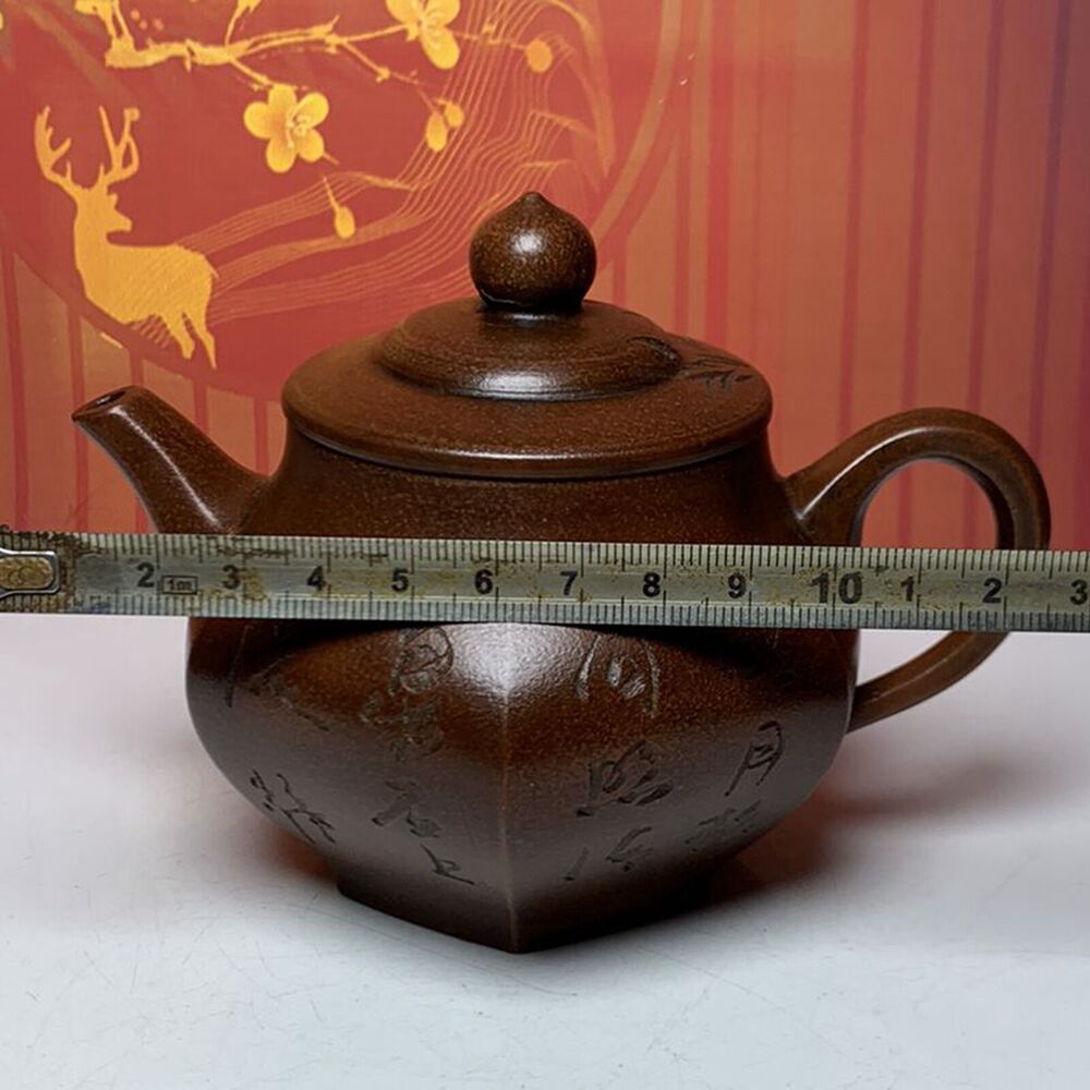 Vintage China Yixing Purple Clay Teapot Zisha Ceremony Bamboo Teaware Collection