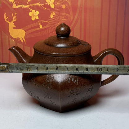 Vintage China Yixing Purple Clay Teapot Zisha Ceremony Bamboo Teaware Collection